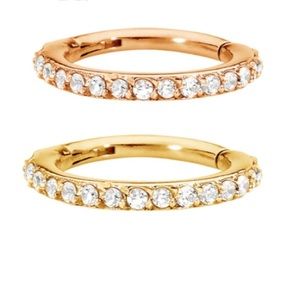 16G 8mm Stainless Steel Hinged Nose Rings - 1pc Cartilage Hoop Earring Bundle